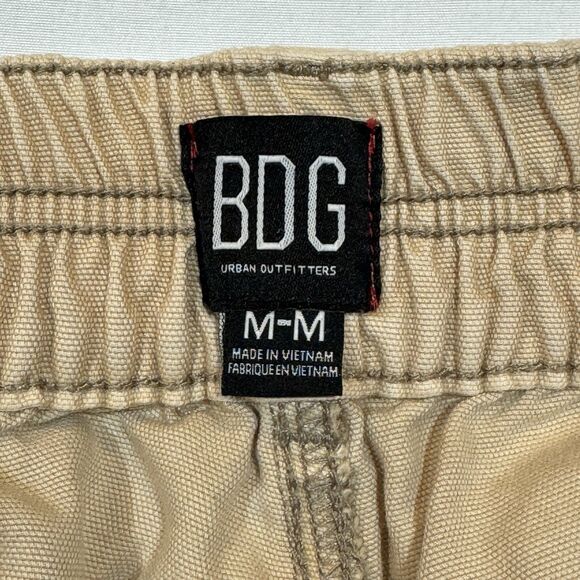 BDG Urban Outfitters Cargo Joggers M Tan Raw Hem Distressed Streetwear - Picture 3 of 16